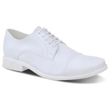 Imagem de Novo Hábito, Sapato Social Masculino Estilo Italiano Bico Fino E Cadarço Tamanho:45;Cor:Branco
