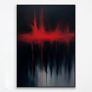 Imagem de Obra de Arte em Tela Canvas 100% Algodão, Composição Dramática e Minimalista, 'PERSUASÃO' (branca, 38X54, Emoldurado)