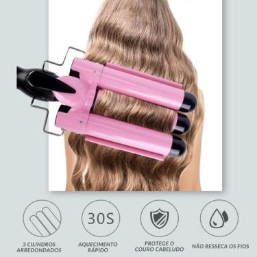 Imagem de Modelador De Cachos Triondas Ondulador 25Mm rosa - BC BORA COLEGA SHOP