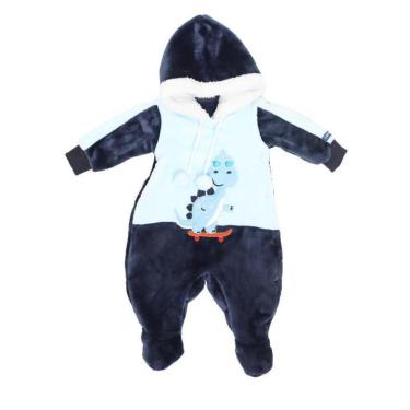 Imagem de Macacão Luxo Pelo Bebê Menino Bordado Inverno Lessa B8905-Masculino