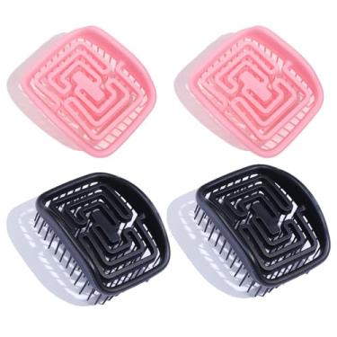 Imagem de NentMent Pacote com 2 escovas de xampu e couro cabeludo, massageador, pente de limpeza profunda, escovas vazadas com cerdas longas para lavagem de cabelo seco e molhado, remoção de caspa, barba,