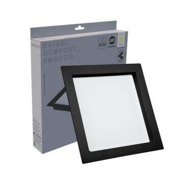 Imagem de Painel Led Comfort Quadrado Embutir Recuado Borda Preta 6W 4000K Bivol