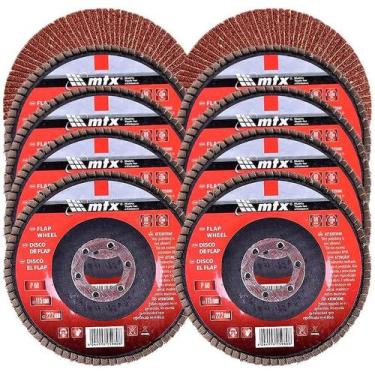 Imagem de Disco de Lixa Flap 4.1/2 POL Grana 60 Kit Com 10 Unidades MTX