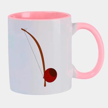 Imagem de Caneca Branca com Alça e Interna Rosa Porcelana - BERIMBAU INSTRUMENTO DESENHO CAPOEIRA
