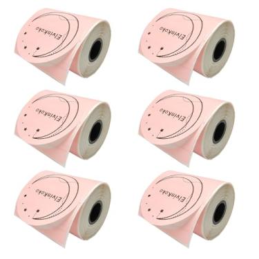Imagem de 6 rolos M110 Etiquetas térmicas redondas 1,96 (50 mm) adesivo circular à prova d'água para impressora E210 P50 P1 DP30S M220Labels, rosa