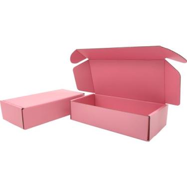 Imagem de Lmuze Pequenas Caixas de Remessa Rosa para Pequenas Empresas, Pacote de 25-7X5X2", Caixas de Papelão Ondulado para Correspondência, Embalagens, Artesanato, Presentes, Produtos para Presentear
