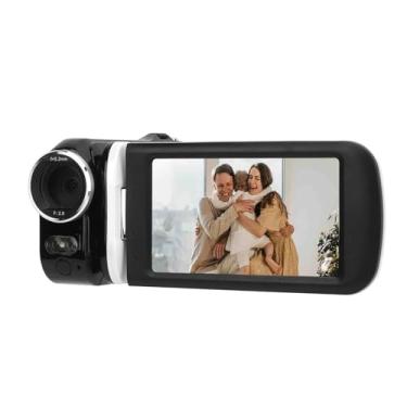 Imagem de Câmera de Vídeo, Filmadora Digital 48MP 2.7K HD Zoom Digital de 18X Gravação de Vídeo Com Tela Sensível Ao Toque de 3 Polegadas e Rotação de 180 ° Câmera DV Infravermelha de