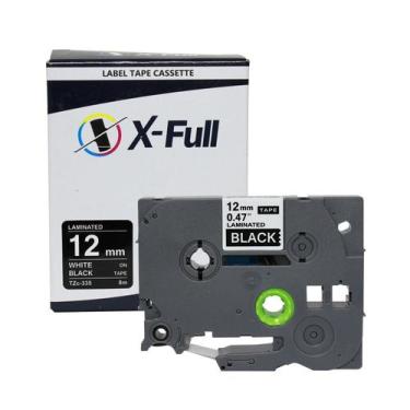 Imagem de Fita rotuladora compatível Brother TZe-335 12MMx8M Branco no Preto - X