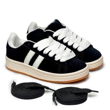 Imagem de Tenis Feminino Casual Academia Skate Orks Adulto Campus 00s Confortavel (Preto Branco, BR, Adulto, Numérico, 41)