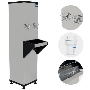 Imagem de Bebedouro Industrial Coluna 25 Litros Resfriador De Água 2 torneiras KX02 Knox