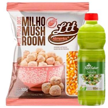 Imagem de Kit Milho Mushroom 500g Pipoca + Molho Real Sabor 900ml Pimenta Alho S