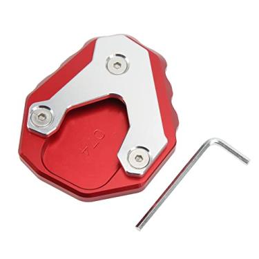 Imagem de Almofada de extensão do suporte lateral GRCFUMO, Motocicleta de liga de alumínio Andulador, substituição da placa de extensão do kickstand para CB500X 2019+ (Red)