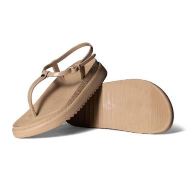 Imagem de Sandália Papete Chinelo  Plataforma Alta Anatômica - NoBrand, Deserto,