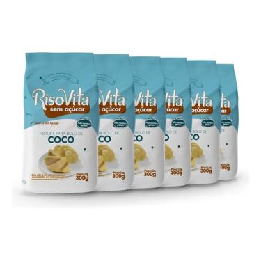 Imagem de Kit Mistura P/Bolo De Coco 300gr 6 Un Sem Açucar Sem Glutén