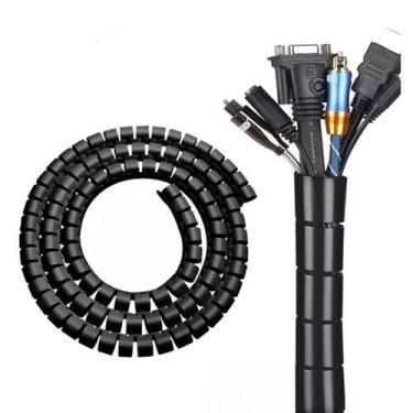 Imagem de Organizador Esconde Fios Cabos Espiral 10mm 2mts Preto 1/2 - Fame