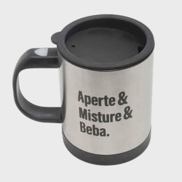 Imagem de Caneca Mixer de Aço Inox com Tampa 380 ml Lyor