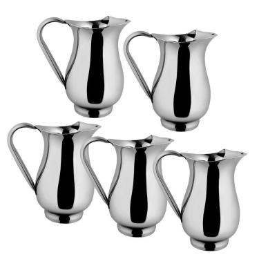 Imagem de Kit 5 Jarras De Suco Inox Aço Com Separador De Gelo Em Casa Tem água 2 Litros