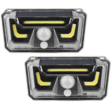 Imagem de Luminaria Solar Parede Arandela Kit 2 Uni Sensor Movimento Presença Bionic Led Spot Lampada Parede