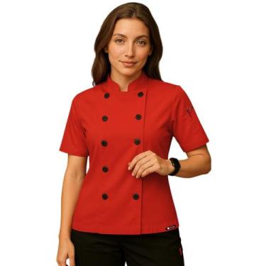 Imagem de Dólmã Feminina Para Chef Cozinha Restaurante Pizzaria Lancheria Unifor