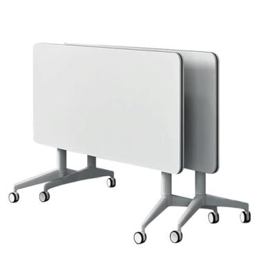 Imagem de Mesa de treinamento móvel flip top, mesa de conferência, mesa de seminário dobrável para escritório, mesa de seminário dobrável, para estudo, impressora de escrita, com 4 rodas para escritório, sala