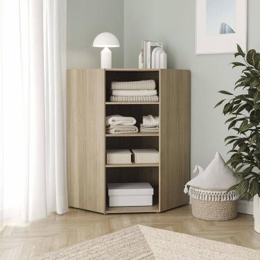 Imagem de Guarda-roupa Modular Canto Oblíquo 120cm Frame Cabecasa Madeiramadeira Acácia