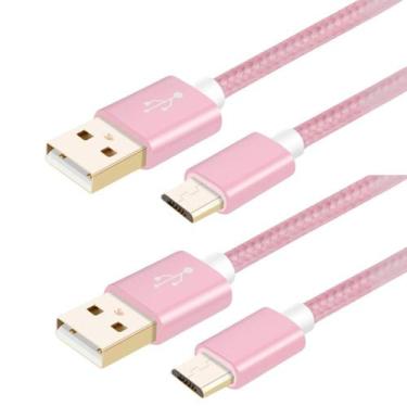 Imagem de Cabo Carregador Rapido Micro USB V8 3 Metros Reforçado Kit 2 - Bolaazu