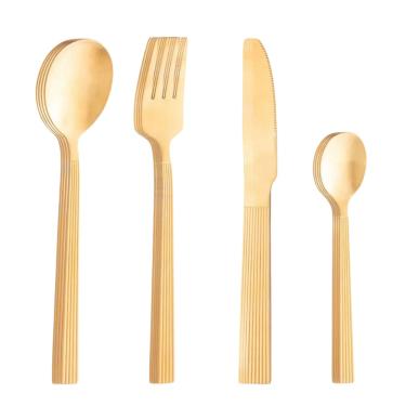 Imagem de Faqueiro Em Inox Athenas Com 16 Peças Lyor Dourado