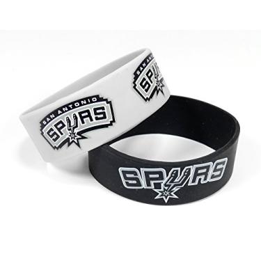 Imagem de Aminco Pulseiras NBA San Antonio Spurs, pulseira de borracha de silicone, pacote com 2