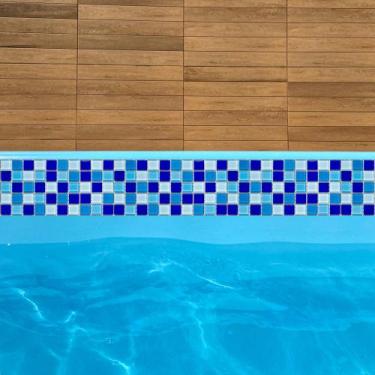 Imagem de Borda De Vinil Para Piscina Faixa Adesiva 1mx30cm 12und azul mix - len
