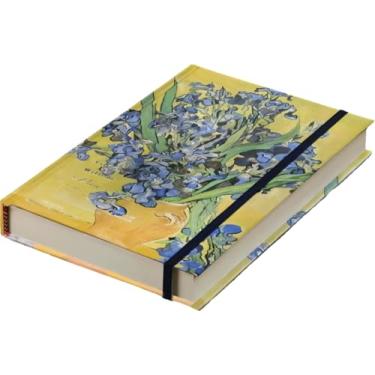 Imagem de ipoul Caderno de diário em branco, diário de arte, caderno de esboço, 130 gsm, caderno de desenho de papel grosso, A5, caderno de desenho de capa dura, página em branco, sem forro, íris de Van Gogh