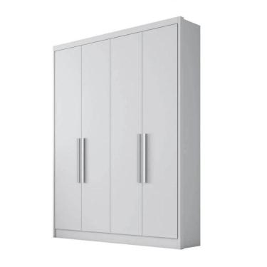 Imagem de Guarda Roupa Solteiro Moderni 100% Mdf 4 Portas 3 Gavetas Branco