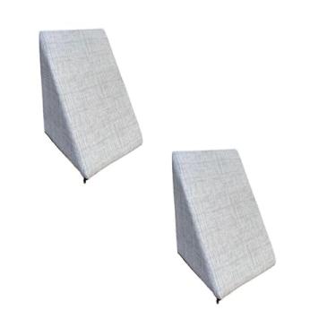 Imagem de Kit 2 Travesseiros Encosto Triangular Repouso Leitura Com Capa (cinza)