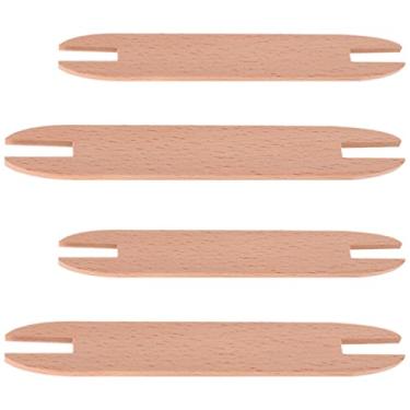 Imagem de Ciieeo 4 peças, lançadeira de tecelagem de madeira, faça você mesmo, suéter, cachecol, tapeçaria, bastões de tecelagem, ferramenta de tricô, acessórios de costura para artesanato artesanal