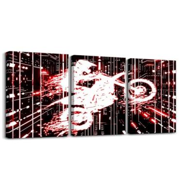 Imagem de Feelyou Pintura de parede infantil Dirt Bike Picture Decor Racing Motocross Rider Canvas Art para sala de estar quarto meninos meninas motocicleta pintura de parede pôsteres motocicleta adolescentes