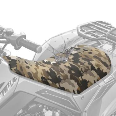 Imagem de Dreaweet Capa de assento quadriciclo camuflada marrom quatro rodas acessórios universais ATV para Polaris Sportsman 570 450 850, Polaris Scrambler 400 500 850 1000, Honda Rancher 420