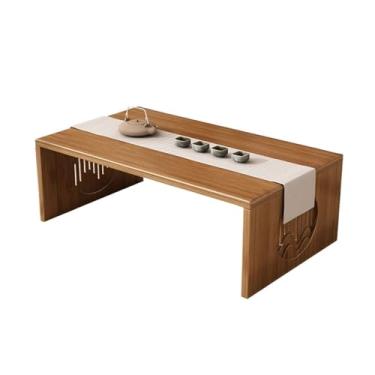 Imagem de Mesa de Centro Mesa tatami dobrável altar mesa de bambu japonês mesa de meditação tatami mesa de chá mesa de café sala de estudo mesa baixa Mesa de Chá(Médio)