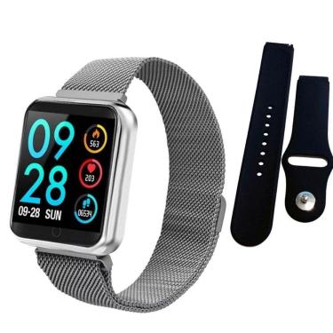 Imagem de Relógio Smartwhatch P70 Pro Bluetooth Pulseira Metal Prata