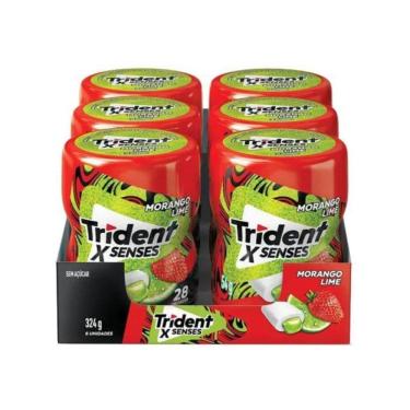 Imagem de Chiclete Trident Morango Lime X Senses Dp C/ 6uni 54g