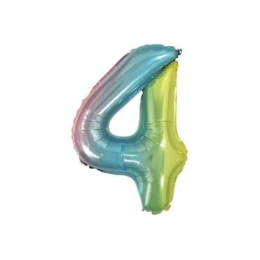 Imagem de Balão Número Metalizado Multicolor 75cm - PartiuFesta, 4