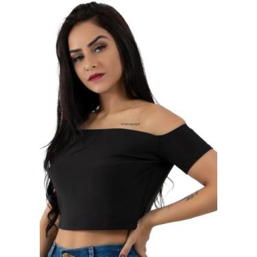 Imagem de Cropped Diluxo Ombro a Ombro Preto, M, Preto, Mulher