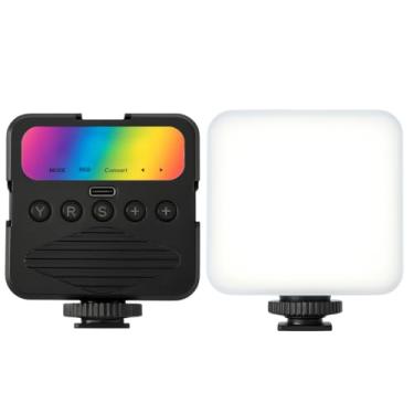 Imagem de Luz LED Portátil para Gravação de Vídeo RGB - Iluminação Ajustável 3000K-6000K, Brilho Regulável, Recarregável USB-C, Suporte para Câmera e Celular (bml23)