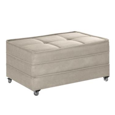 Imagem de Puff Cama Solteiro Dobravel Com Rodízios - LINDECOR, Creme