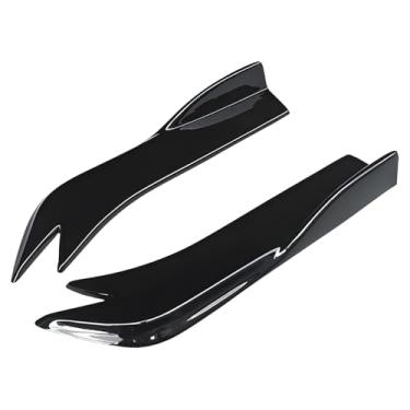 Imagem de OtpOutopa Spoiler de carro difusor traseiro universal, para-choque traseiro carroceria canard spoilers preto saia lateral spoiler divisor protetor decoração exterior kit de acabamento anti-riscos (45