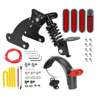 Imagem de Chusui amortecedor traseiro kit de suspensão scooter elétrica com controle remoto led lanterna traseira guarda-lamas cubo da roda capa decorativa compatível com scooters m365/1s/lite CX