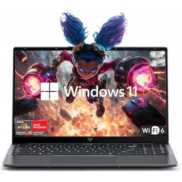 Imagem de MALLRACE Computador portátil, laptop com tela FHD de 15,6 polegadas com processador AMD Ryzen 7 5825U (8C/16T, até 4,5Hz), notebook SSD de 16 GB DDR4 x 2 512 GB com teclado numérico, WIFI6