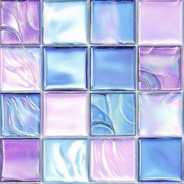 Imagem de HOMETITUTE 10 peças de azulejos de 30 x 30,5 cm iridescente azul roxo mosaico com aparência de mosaico para piso de vinil removível para cozinha, banheiro, sala de estar, entrada, decoração de casa
