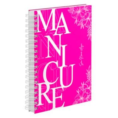 Imagem de Agenda Comercial 2026 Personalizada Capa Dura Manicure Flores Cores (Pink e Branco)