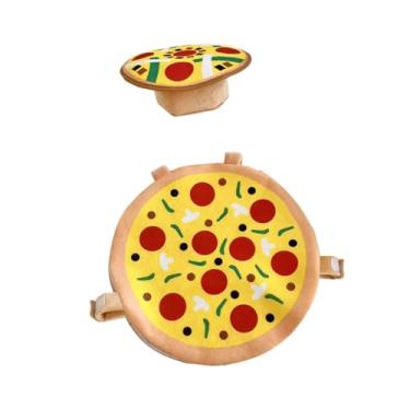 Imagem de kowaku Fantasia de pizza de Halloween com decoração de chapéu, fantasia cosplay para baile de máscaras de carnaval, para Crianças