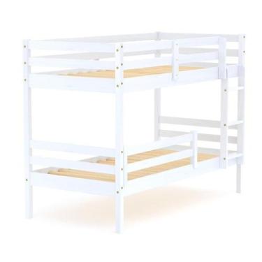 Imagem de Beliche Solteiro Slim Grade Proteção Madeira Branco - Housin