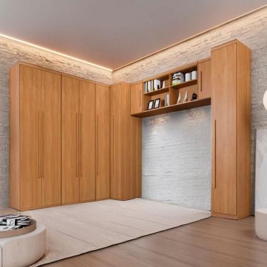 Imagem de Guarda Roupa Casal Modulado Facinium 9 Portas 3 Gavetas Cinamomo - Pnr Móveis